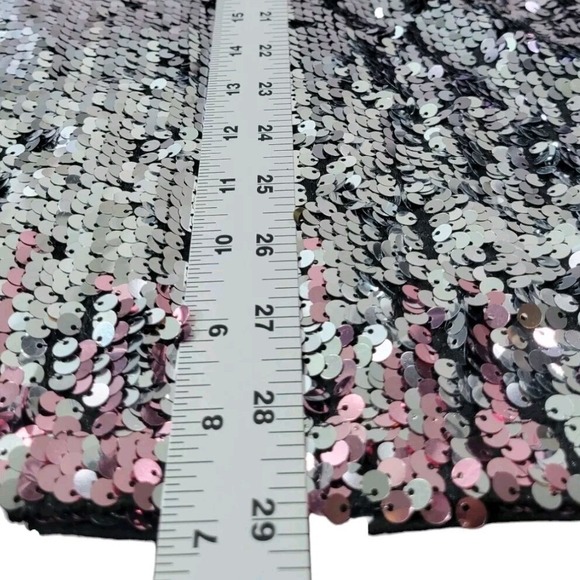 Forever 21 Sequin Long Sleeve Dress Pink Silver Ombre Party Club Mini M - Picture 8 of 8